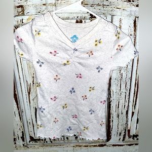 Girls Summer Ruffled Flower Shirt